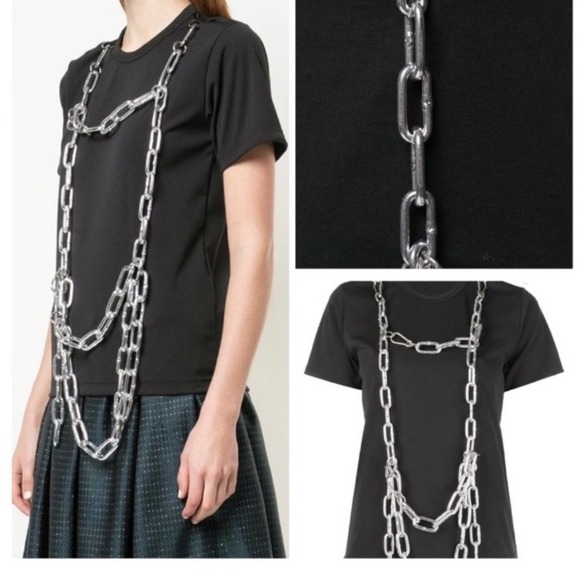 Comme des Garcons Tops - NWOT Commes des garçons chain harness black shirt